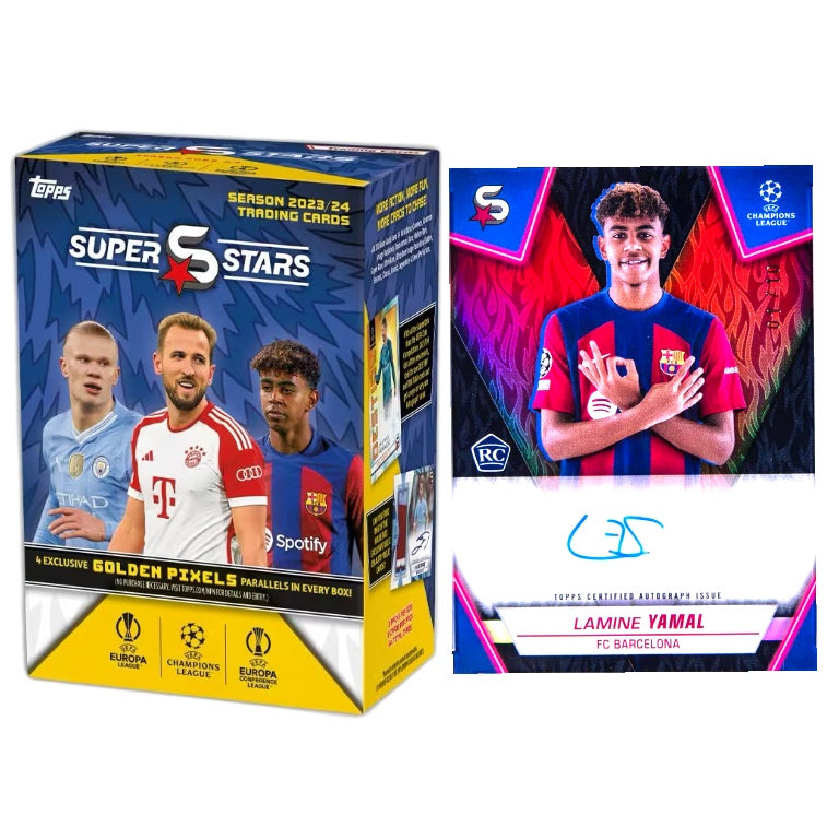 2023-24 TOPPS SUPERSTARS UCC VALUE BOX (LAMINE YAMAL RC YEAR)