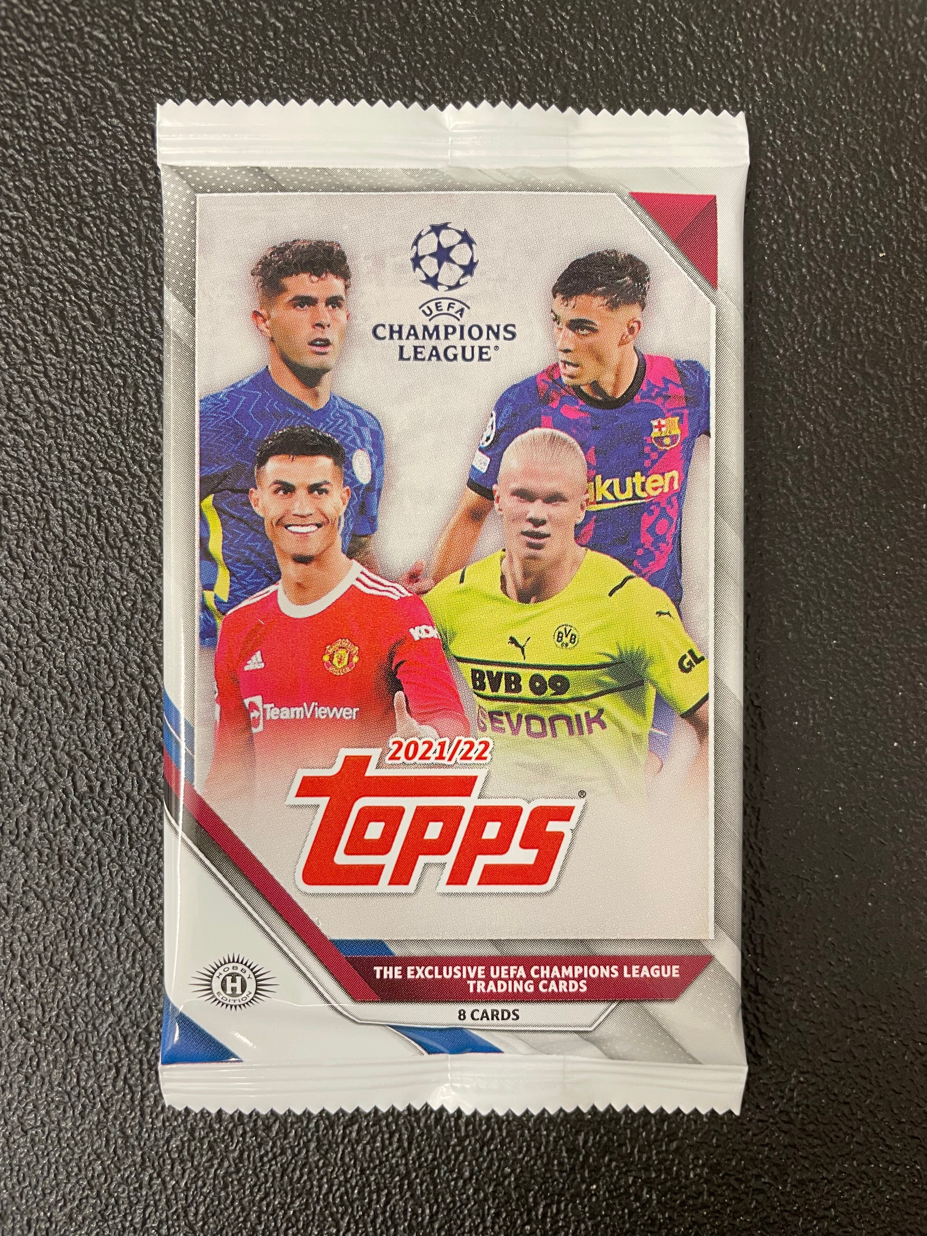 Einzelpack 2021-22 TOPPS UEFA Champions League Soccer Flagship Hobby Box