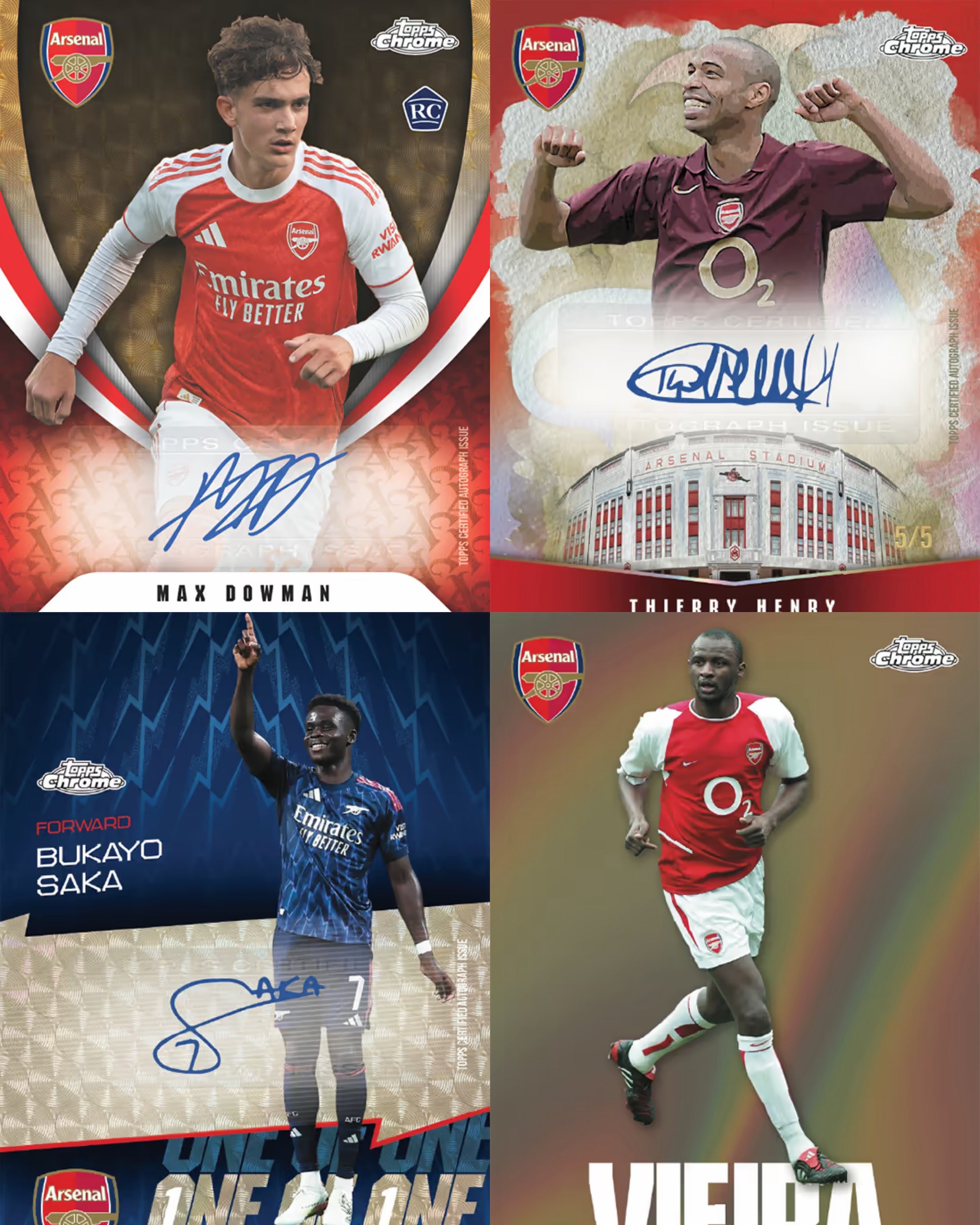 #1 RANDOM PACK BREAK - 2025-26 TOPPS Chrome Arsenal Soccer Cards Box (2 AUTO PRO BOX)