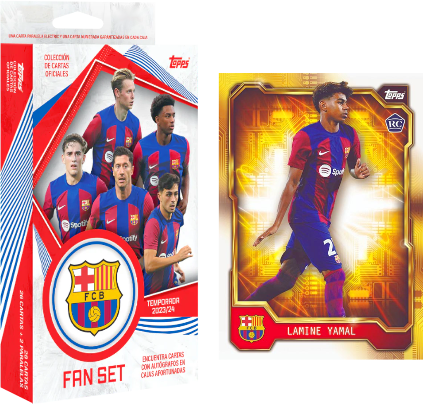 2023-24 TOPPS FC Barcelona Official Fan Set Box (LAMINE YAMAL RC YEAR)