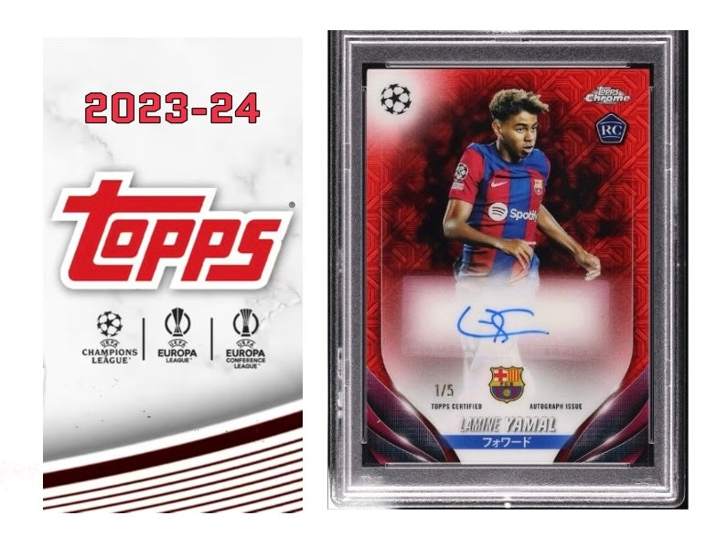 EINZELPACK 2023-24 TOPPS UCC JAPAN EDITION HOBBY BOX (LAMINE YAMAL RC YEAR)